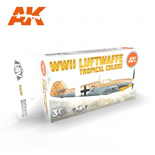 AK 3rd Generation Acrylics WWII LUFTWAFFE TROPICAL COLORS 6 x 17 ml AK11719